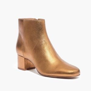 Madewell Margot Gold Metallic Heeled Boots